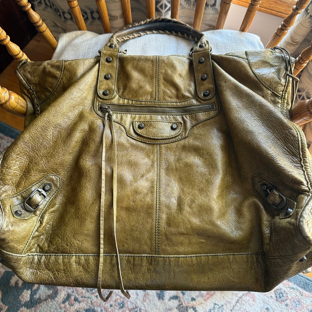 BALENCIAGA Fall/Winter 2004 Khaki Weekender, Chevre Leather